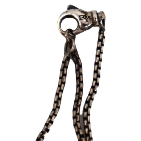 DAVID YURMAN Chiclet Small Sterling Silver Triple Drop Pendant Blue Necklace - Picture 7 of 7